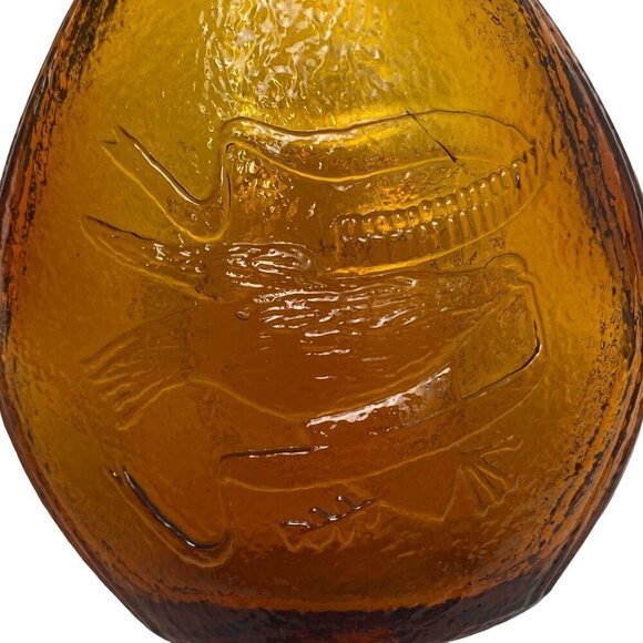 Vintage Wheaton Glass Bottle Amber Orange 9.25" High Retro Colonial Style - Picture 4 of 8